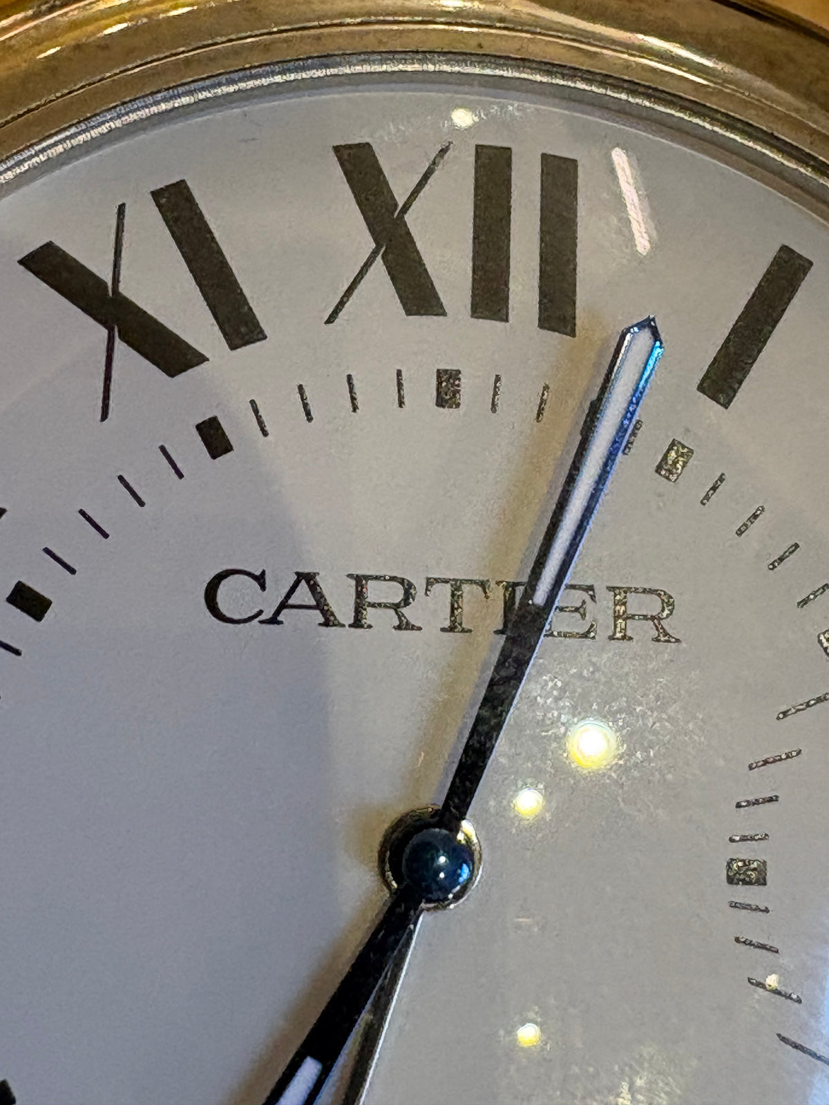 Cartier Orologio Sveglia da Tavolo  Ballon Bleu Ref. 3038 in Acciaio e Palladio