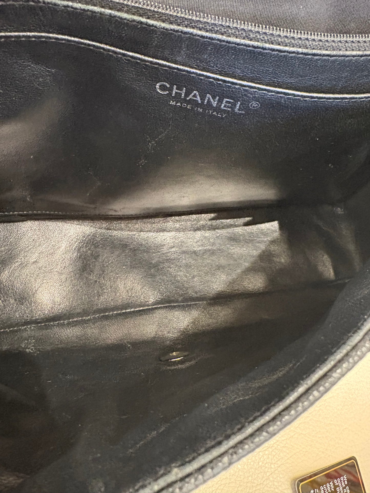 Chanel borsa maxi Jumbo cavier nero metallo silver