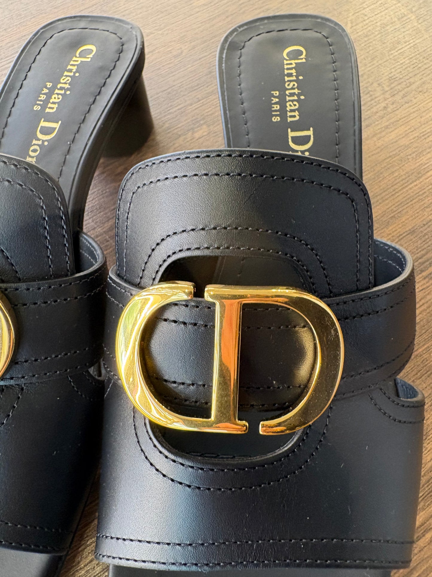 Dior 30 Montaigne in pelle di vitello nera hw gold