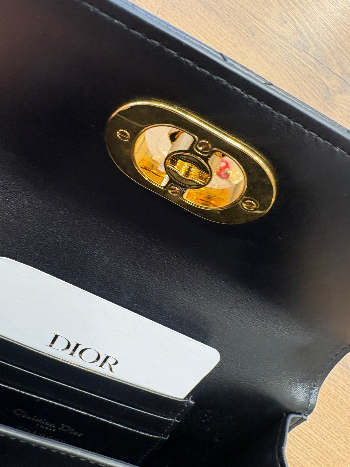 Christian Dior Miss Caro Mini Capsule Dioramour in Pelle di Agnello Macrocannage Nera Nuova con Cartellino
