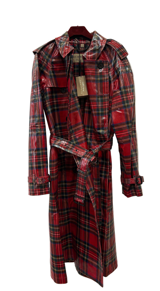 Burberry trench coat  lungo in vinile e lana vergine