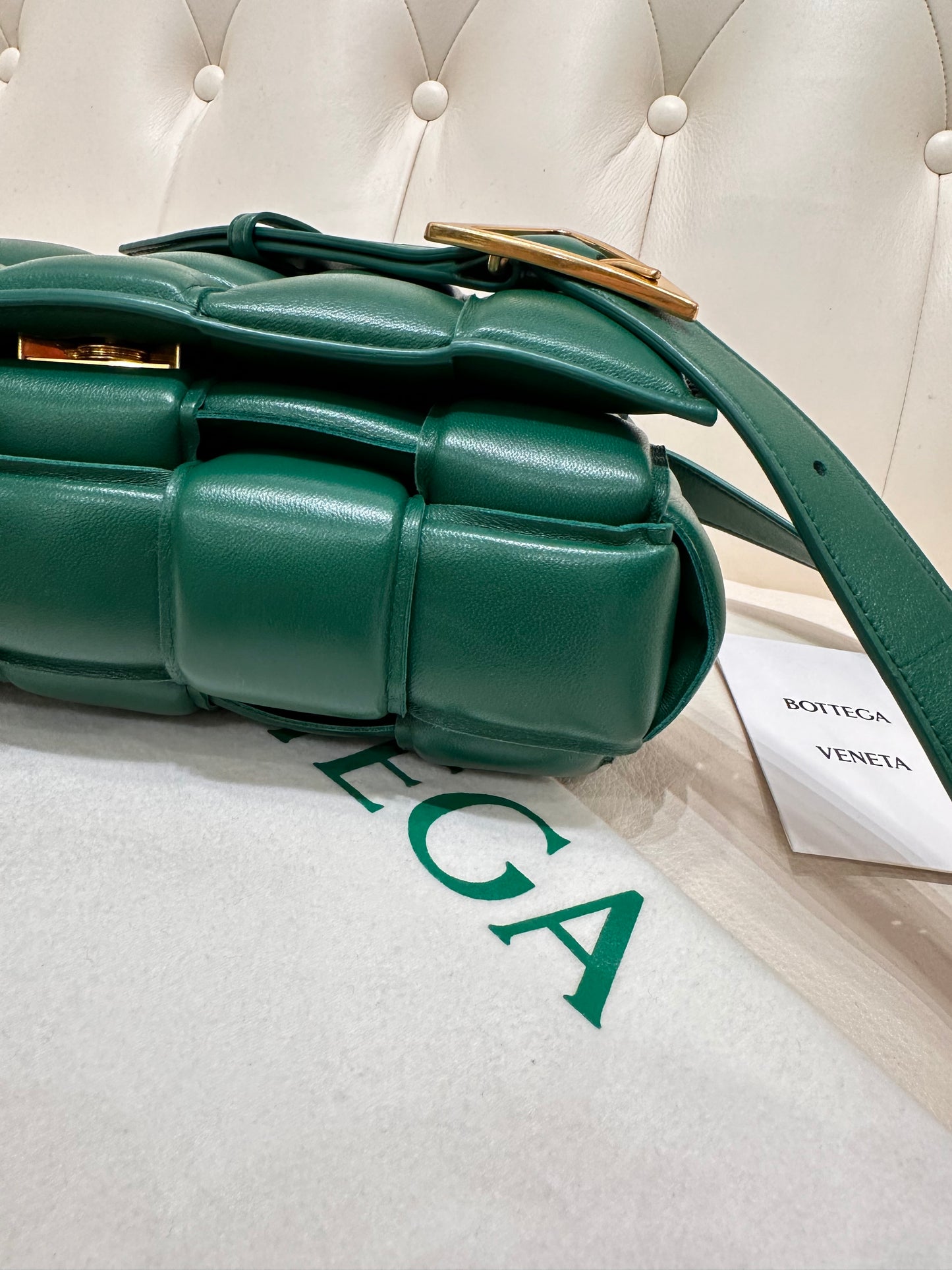 Bottega Veneta Cassette pelle di agnello verde