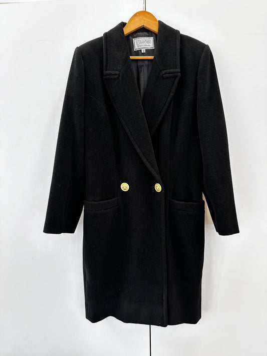 Versus Gianni Versace cappotto in lana doppio petto nero