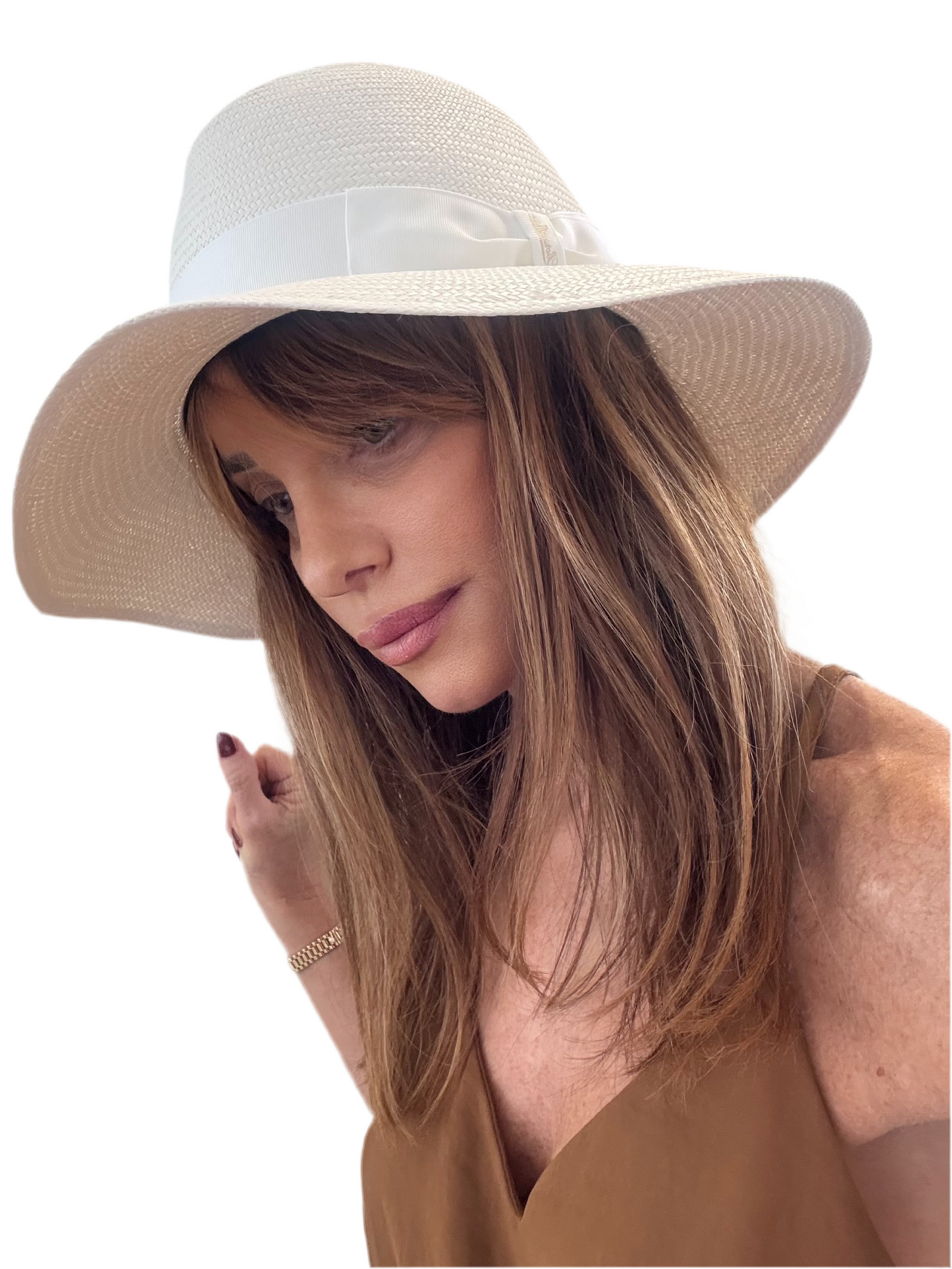 Borsalino cappello Claudette Panama fine tesa larga