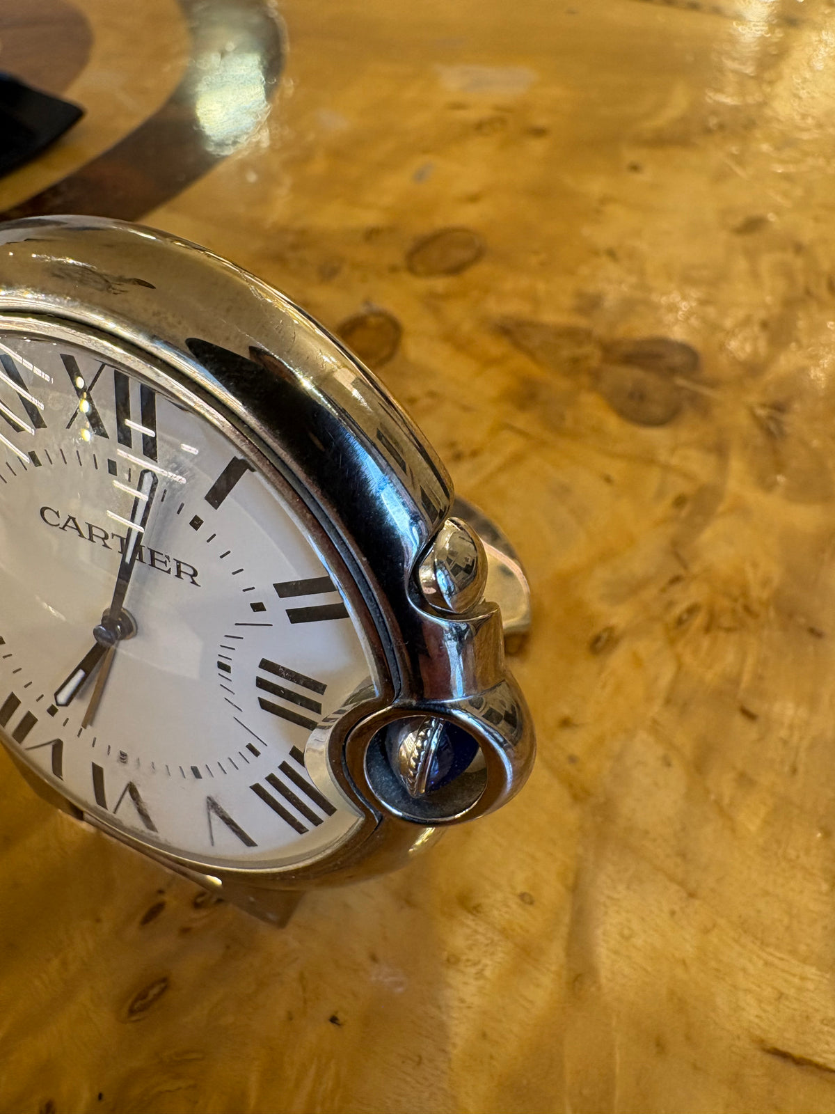 Cartier Orologio Sveglia da Tavolo  Ballon Bleu Ref. 3038 in Acciaio e Palladio