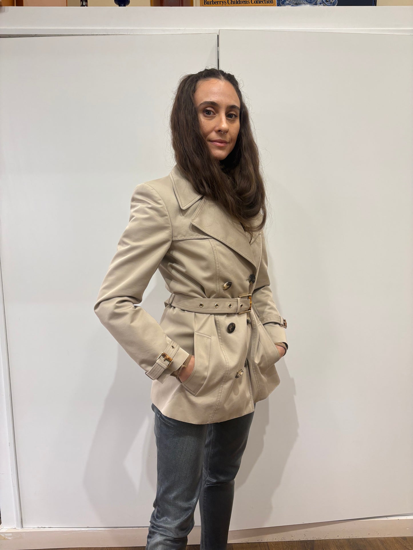 Gucci trench sfoderato S dettagli bamboo