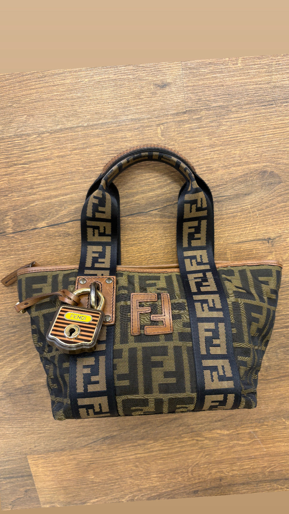 Fendi Vintage Mini Shopper FF Zucca con Lucchetto