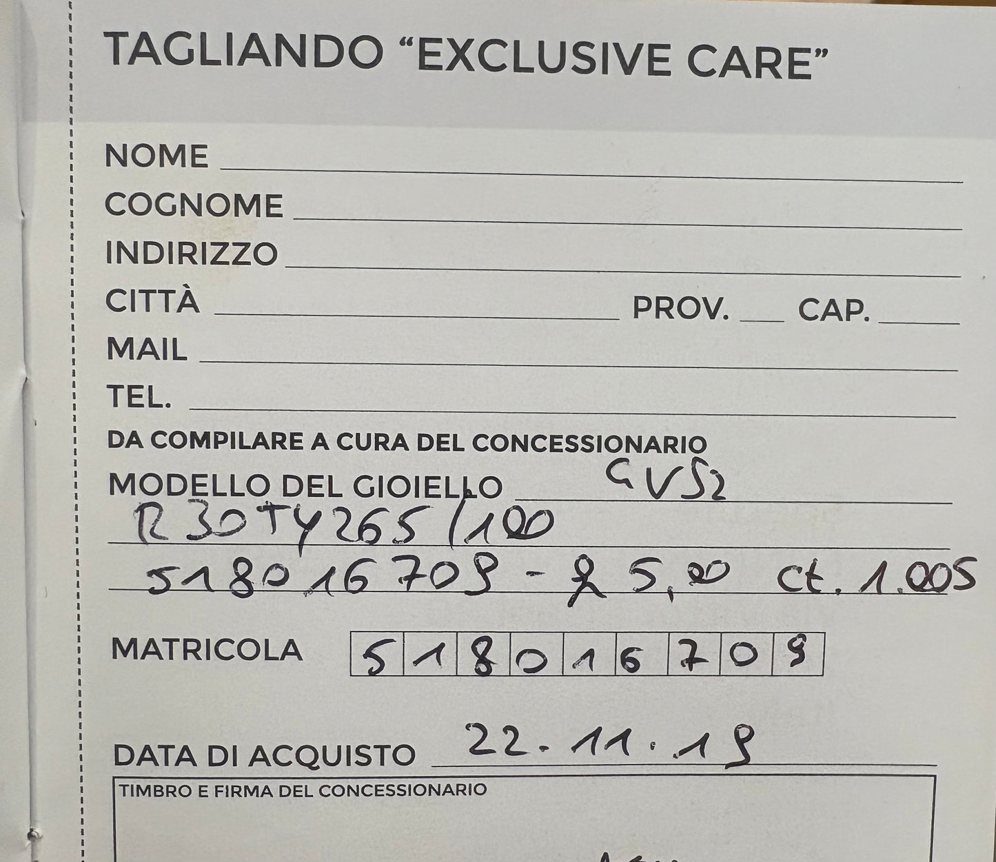 Recarlo anello Trilogy oro bianco e diamanti ct1