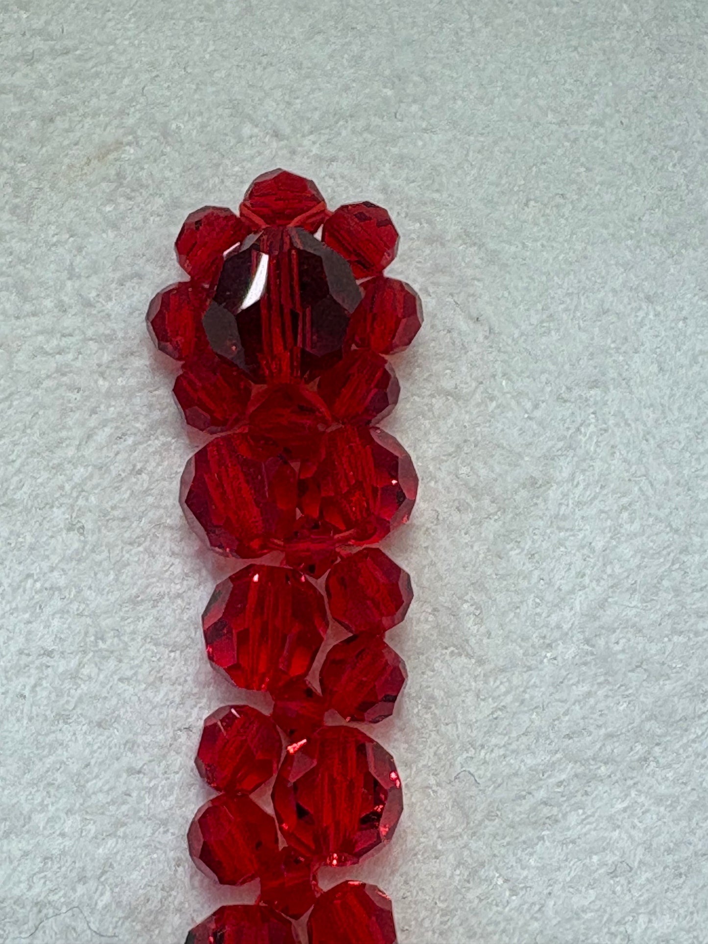 Simone Rocha Orecchini Pendenti "Drip" in Cristallo Sfaccettato Rosso