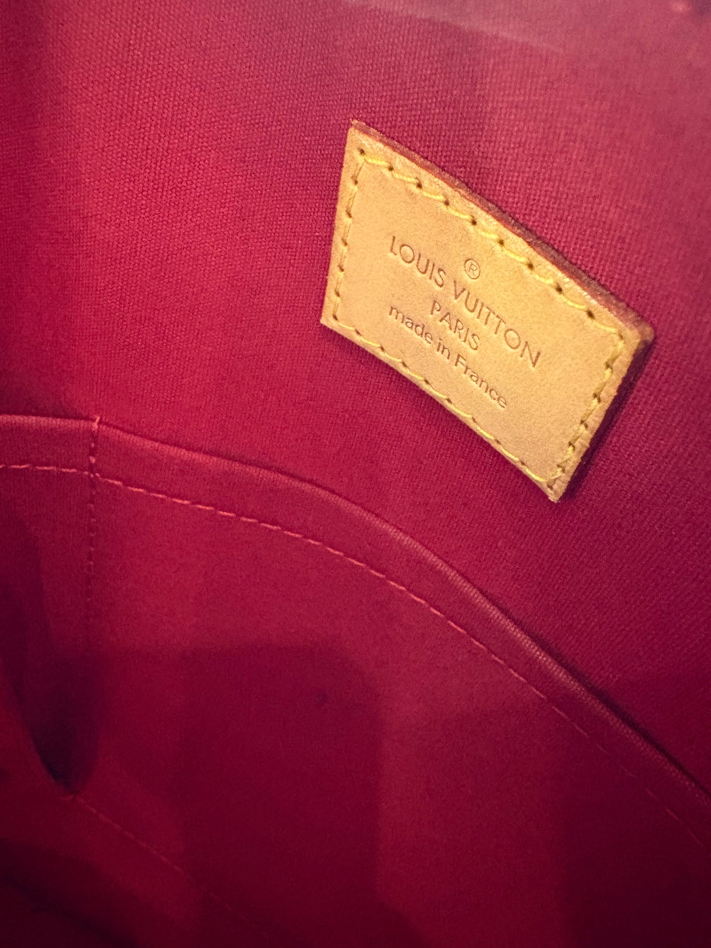 Louis Vuitton Borsa Alma GM in Pelle Monogram Vernis Rosso Fuoco