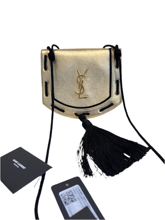 Ysl borsa Opium  in vitello oro e tracolla in passamaneria