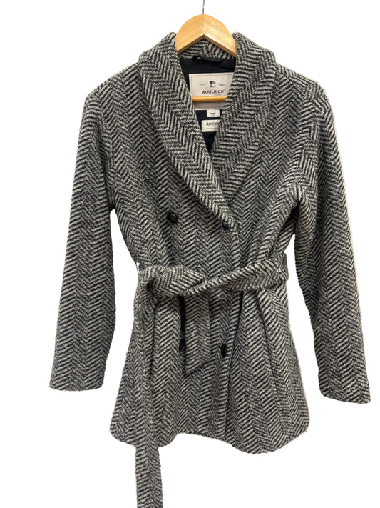 Woolrich cappottino tweed in lana resca doppio petto xs