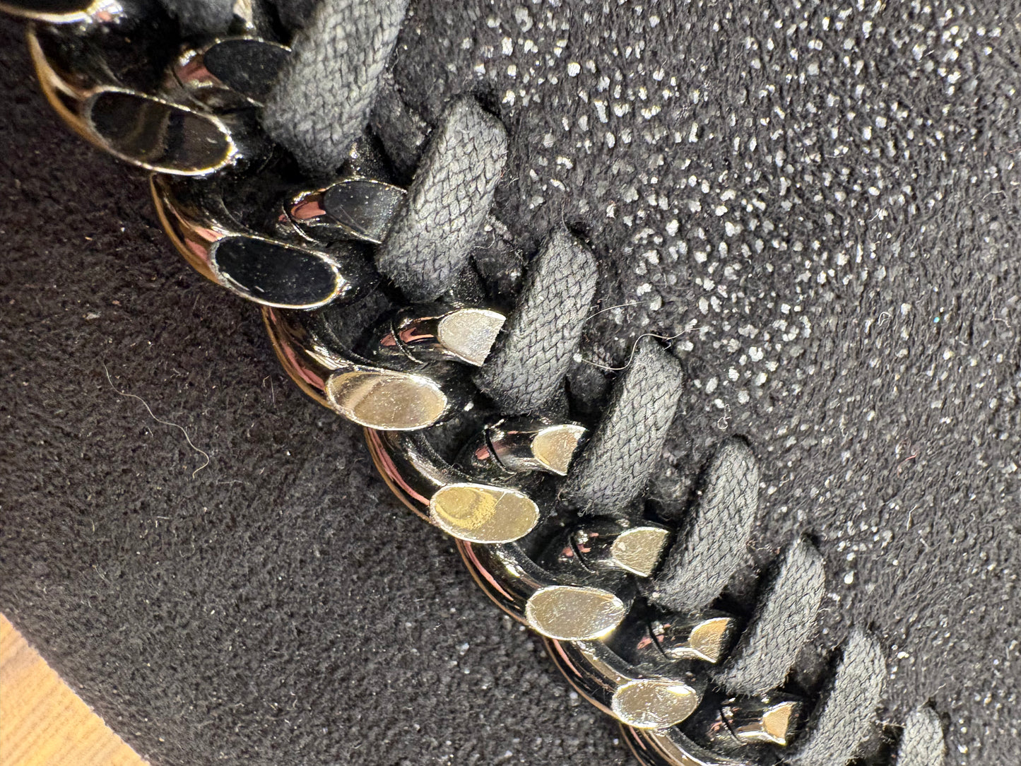 borsa a tracolla Falabella Stella McCartney in tessuto Shaggy Deer nero