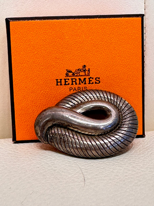 Hermès Paris spilla in argento