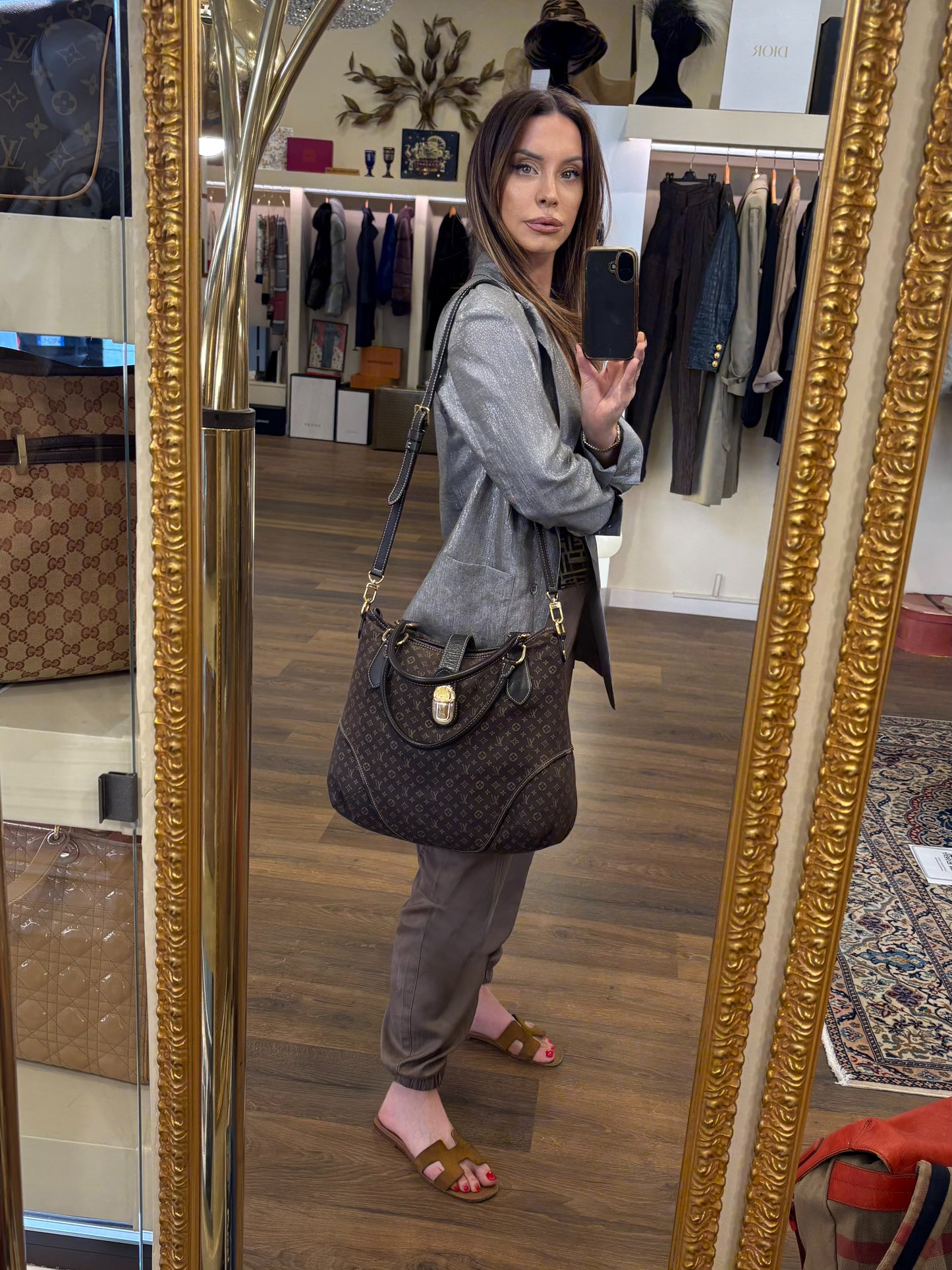 Louis Vuitton Monogram Idylle Elegie in tela marrone con finiture in pelle