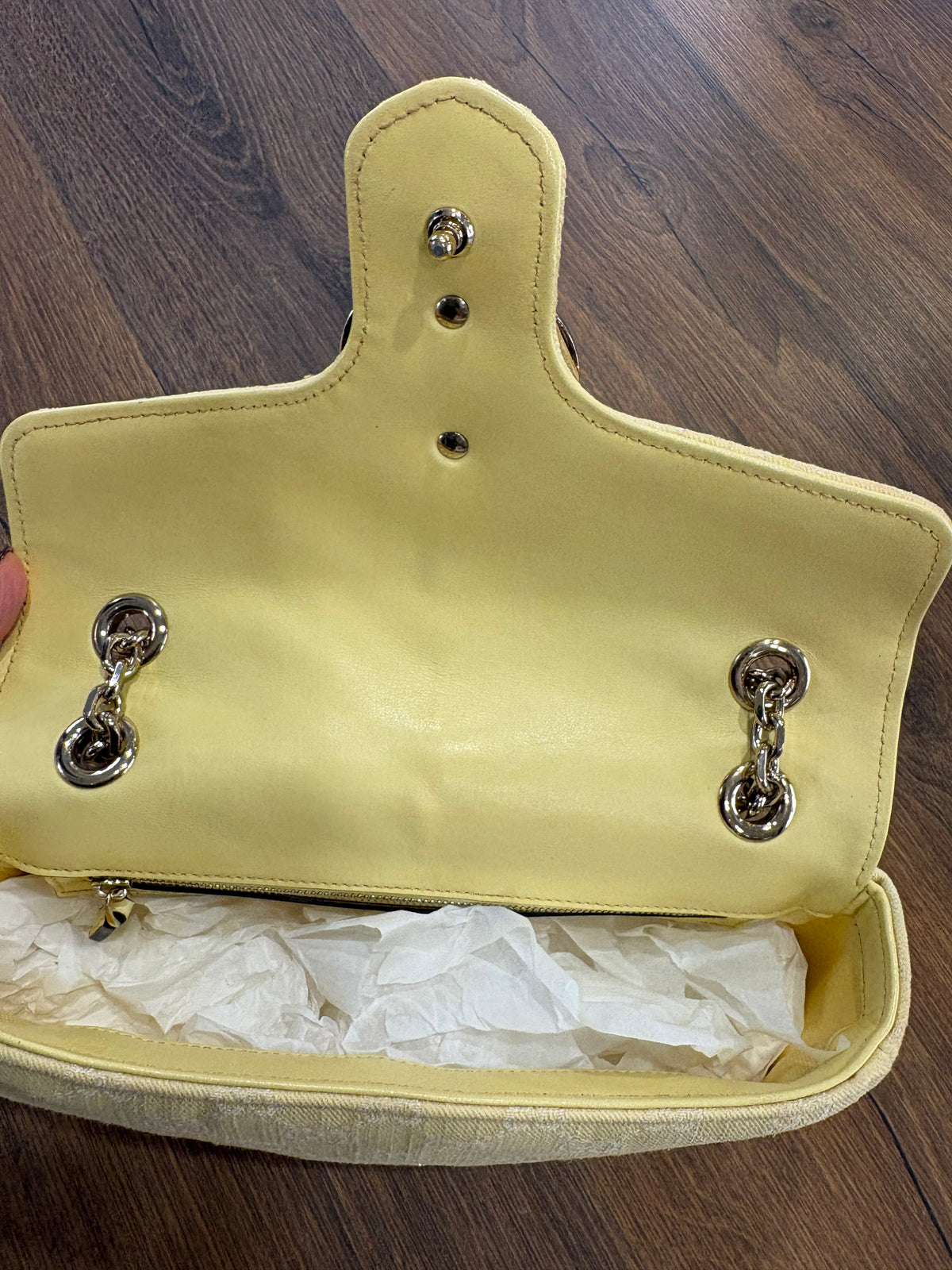 Gucci Marmont in tela GG e pelle con catena
