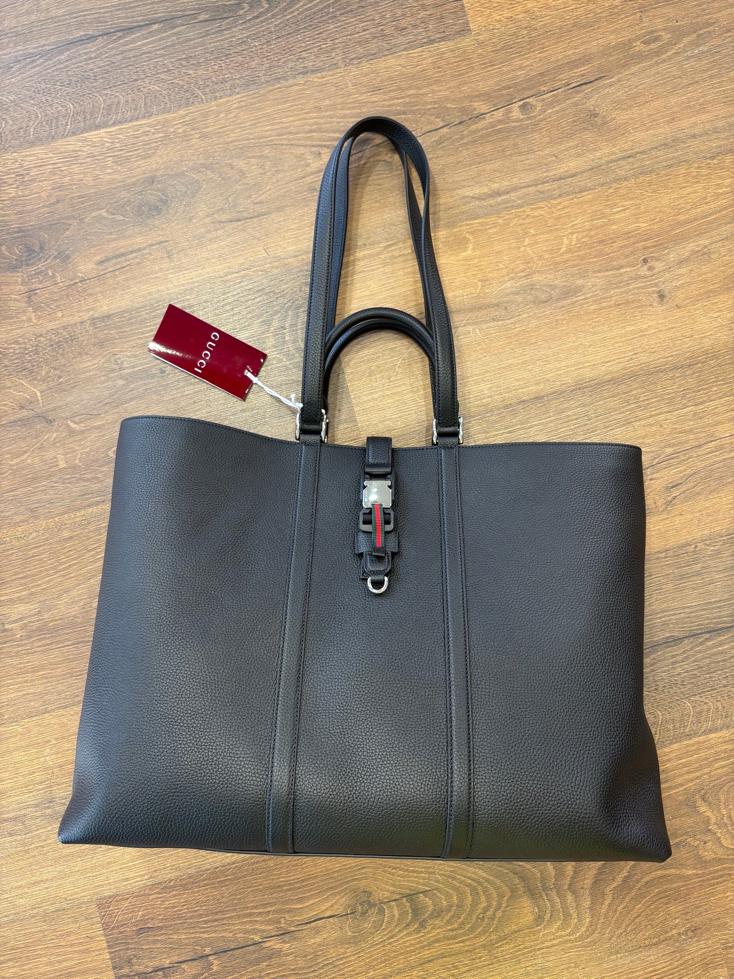 Borsa Tote Gucci Large con Dettaglio Web e Fibbia