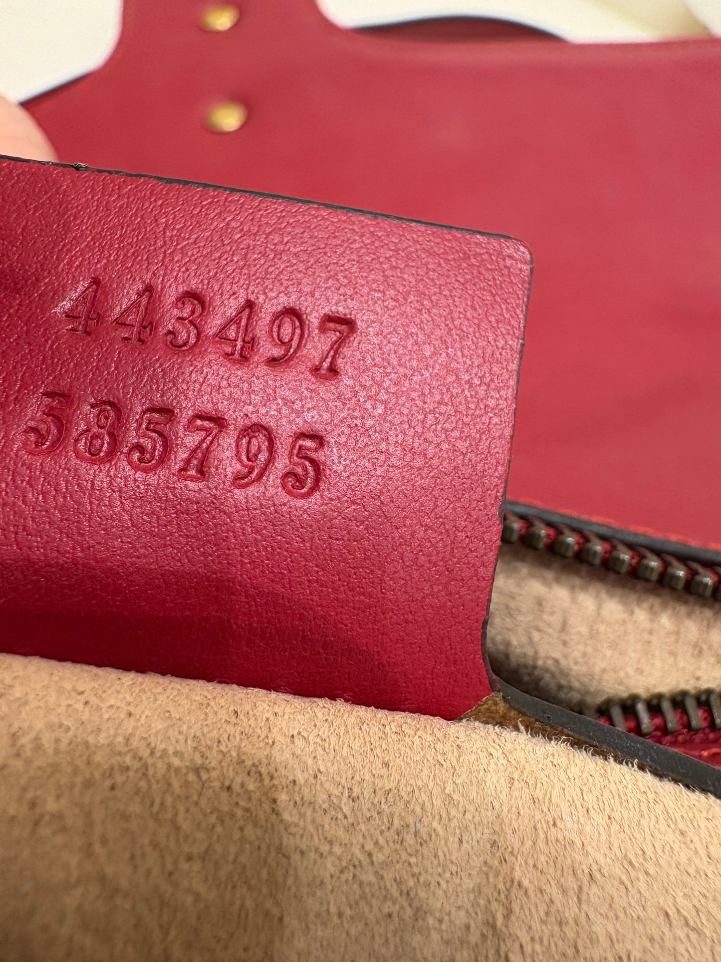 Gucci borsa a spalla GG Marmont pelle rossa