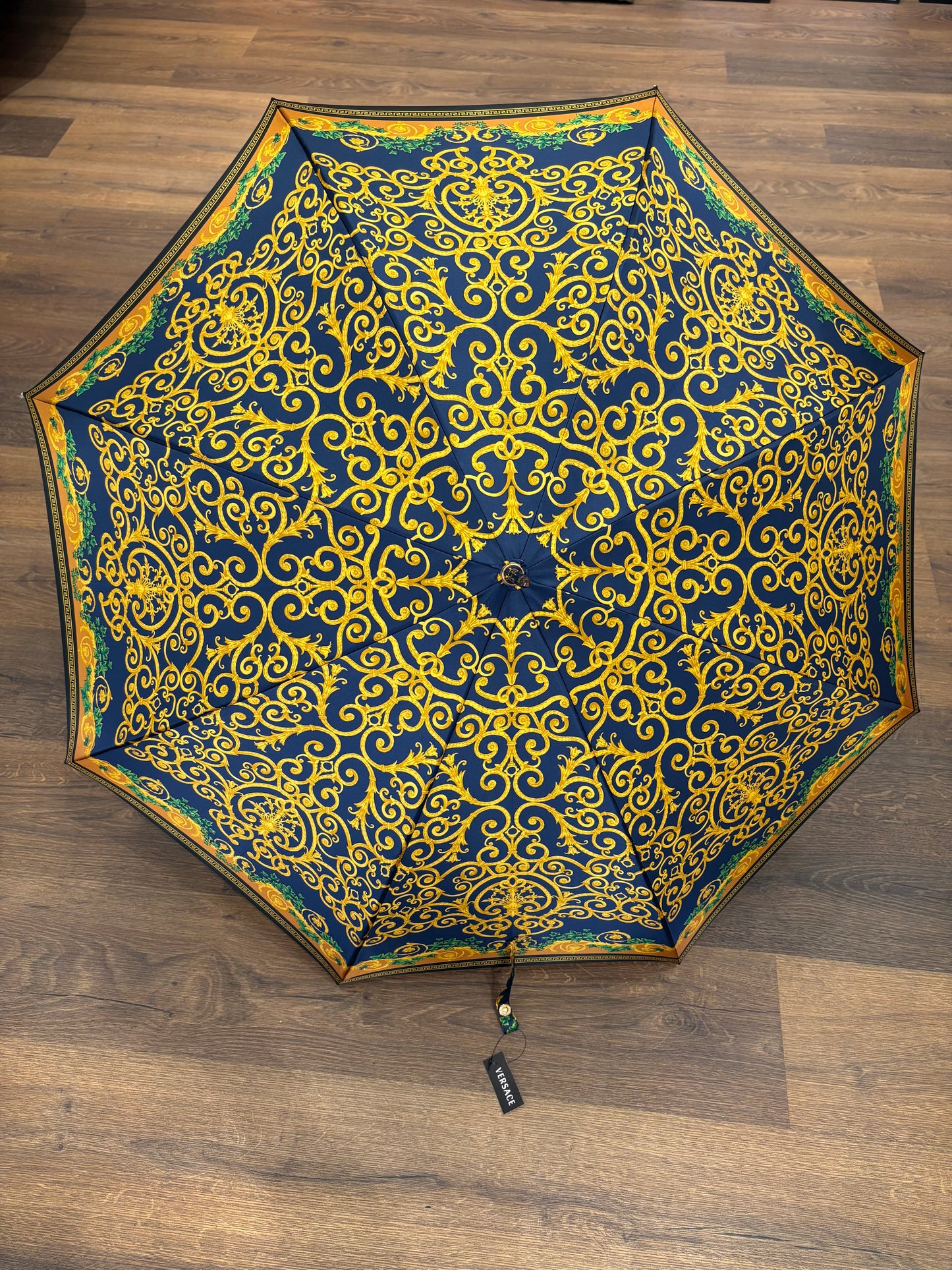 Versace ombrello  barocco blu giallo. Nuovo