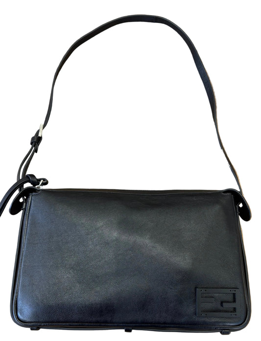 Fendi Simply borsa in pelle nera con tracolla