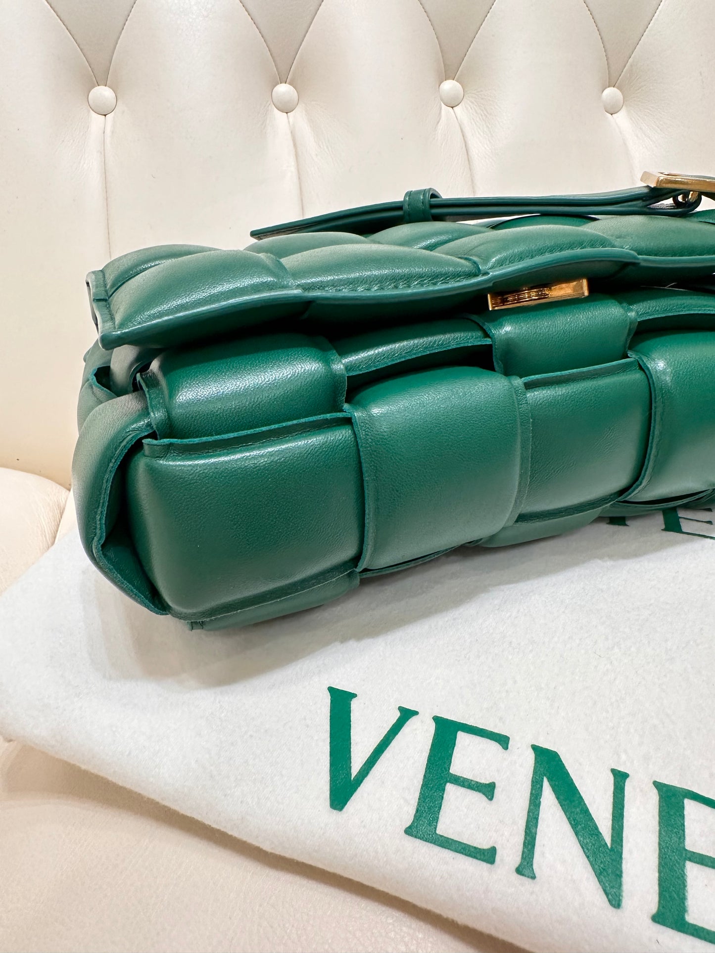 Bottega Veneta Cassette pelle di agnello verde