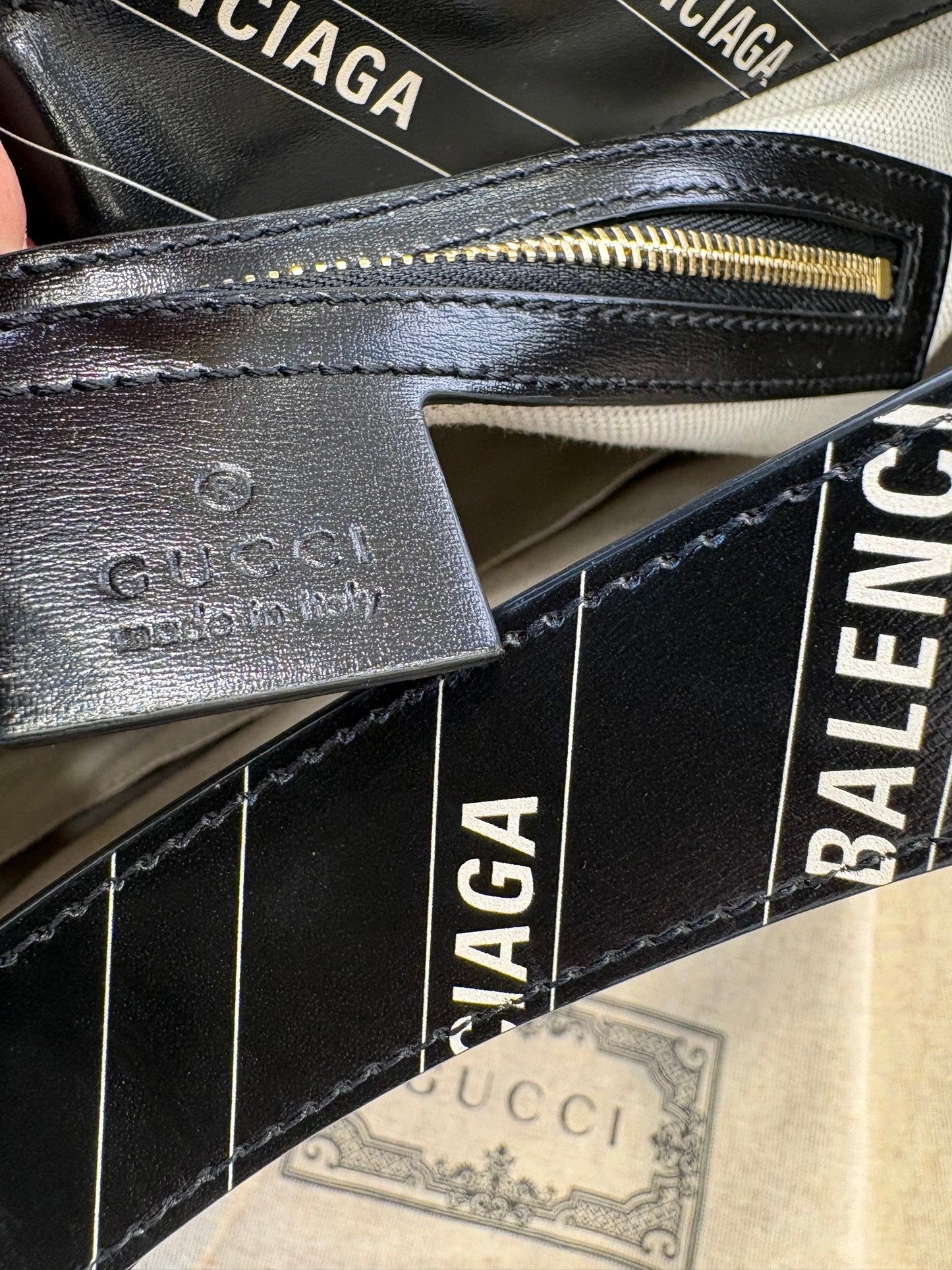 Borsa hobo media Gucci x Balenciaga "The Hacker Project" Jackie 1961 in pelle nera