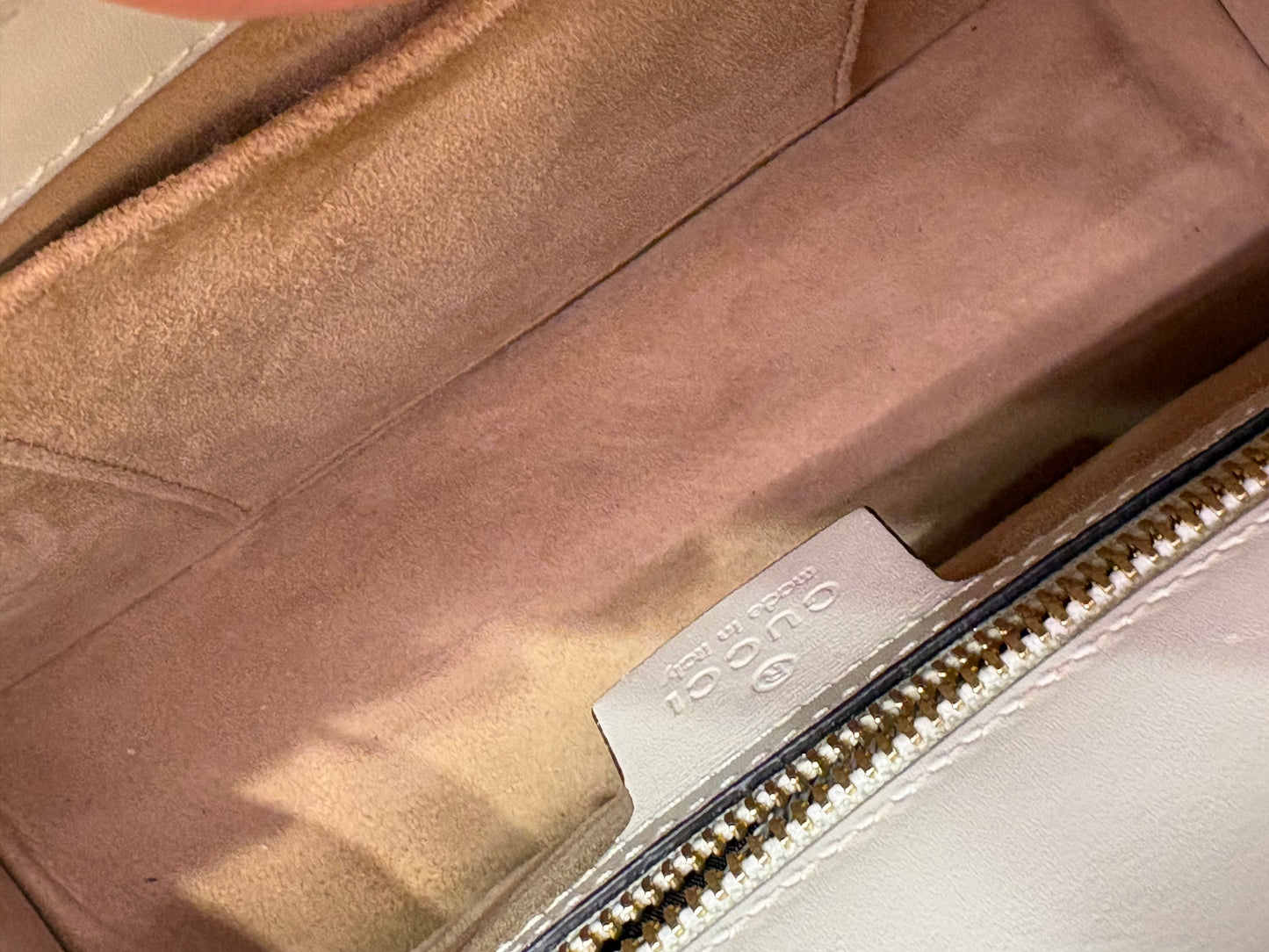 Gucci Silvye borsa in pelle bianca doppia tracolla