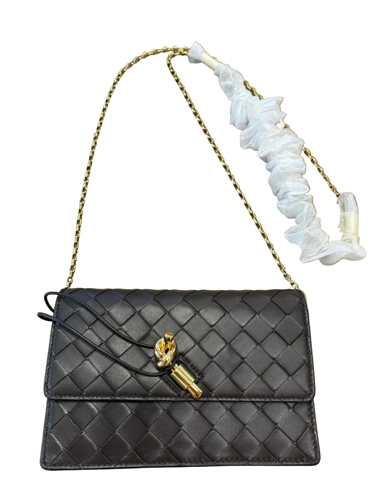 Bottega Veneta pochette Andiamo con catena. Nuovo