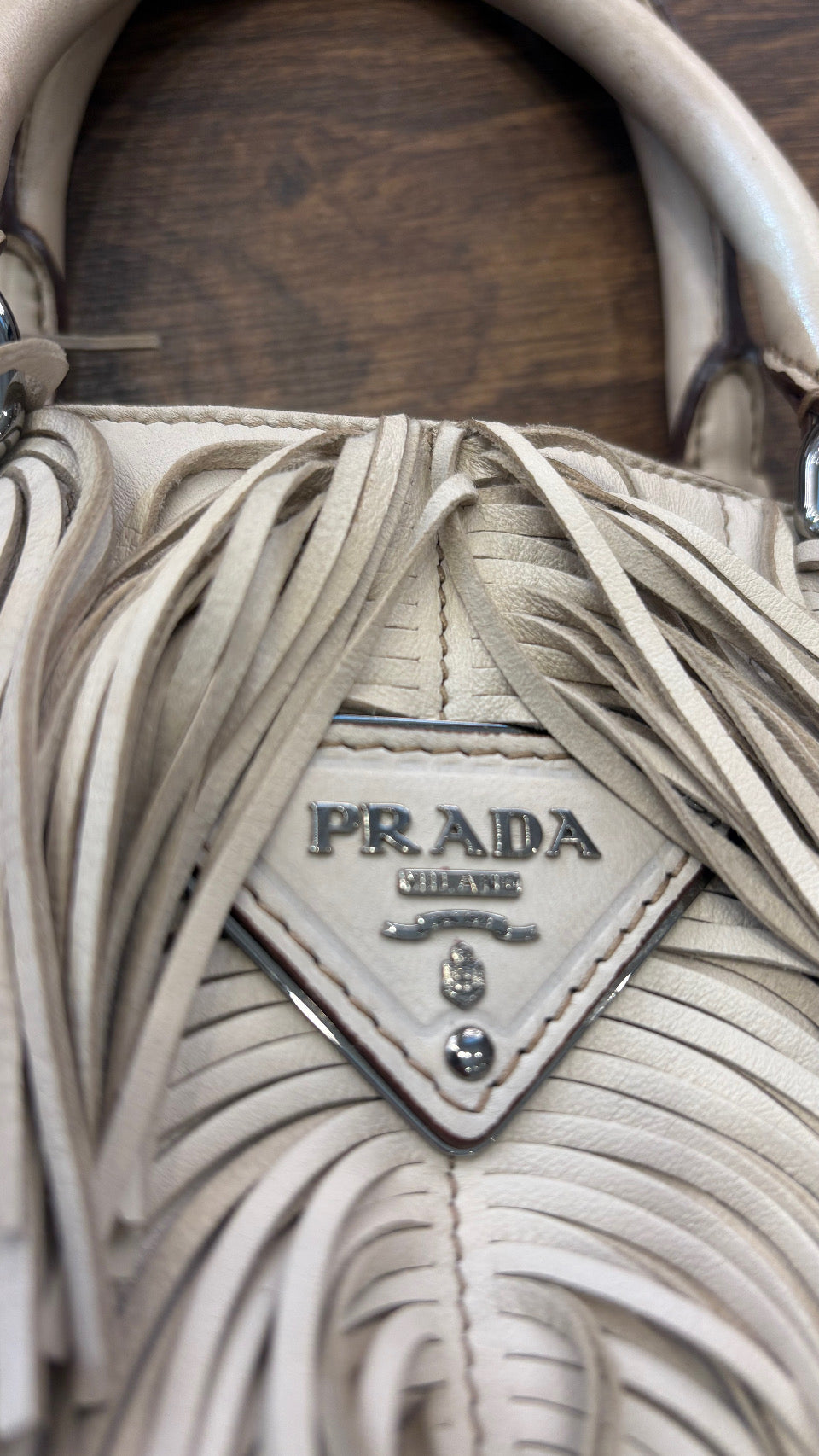 Borsa Prada Cera Nappa Leather Fringe