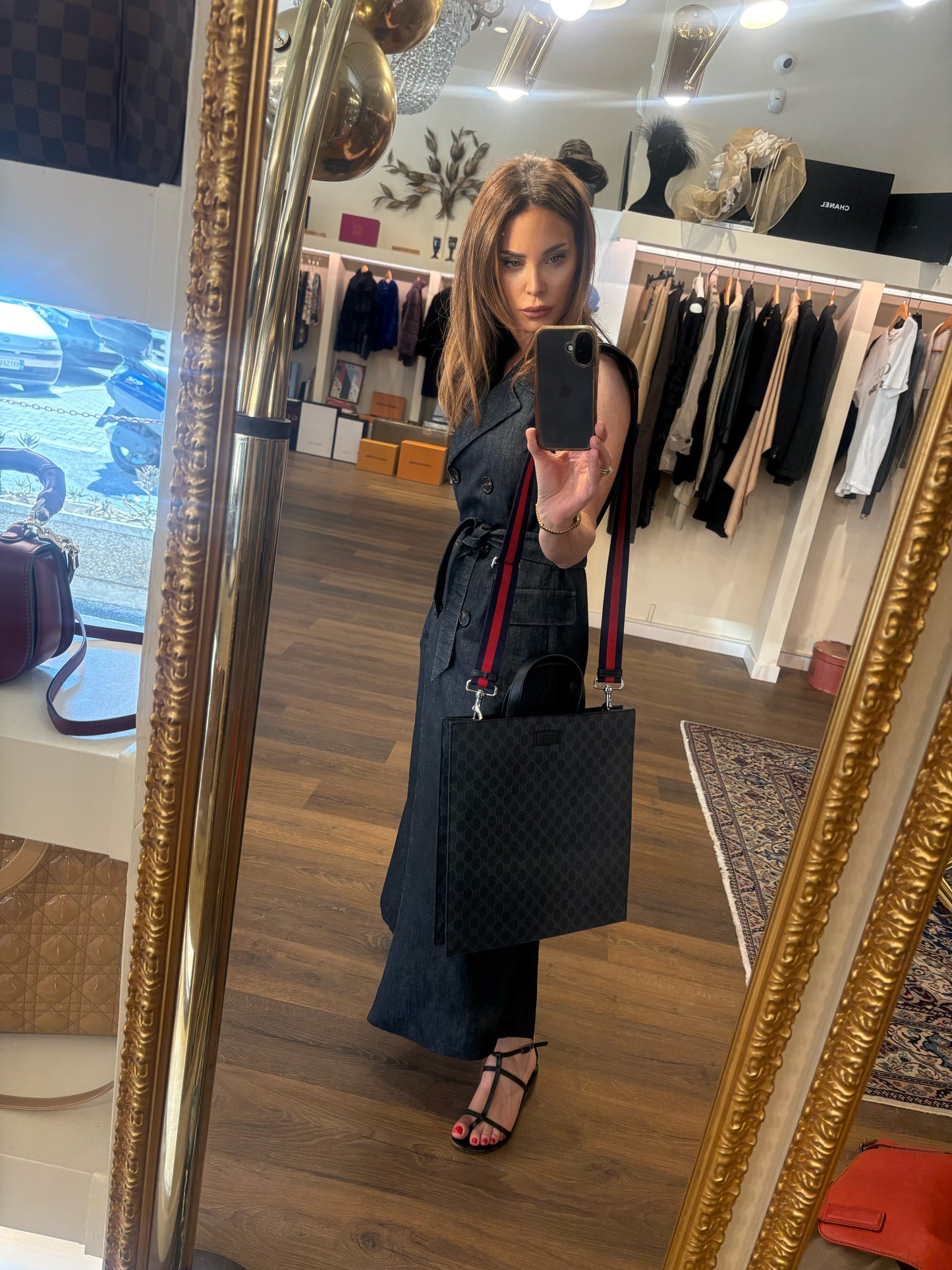 Borsa Tote Gucci GG Supreme con Tracolla Web