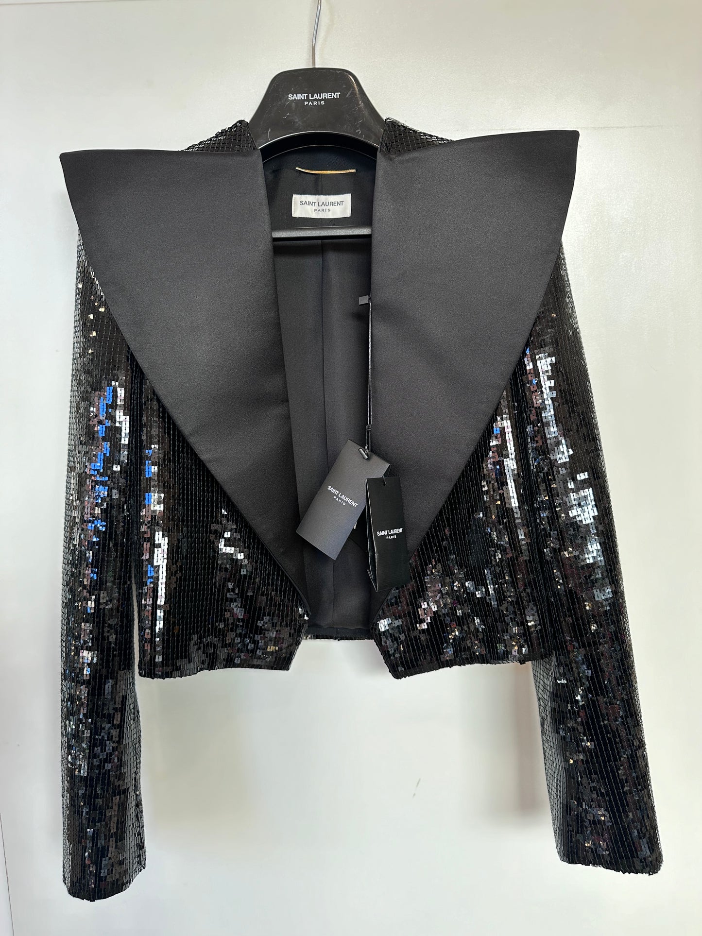 Saint Laurent cropped jacket paillettes