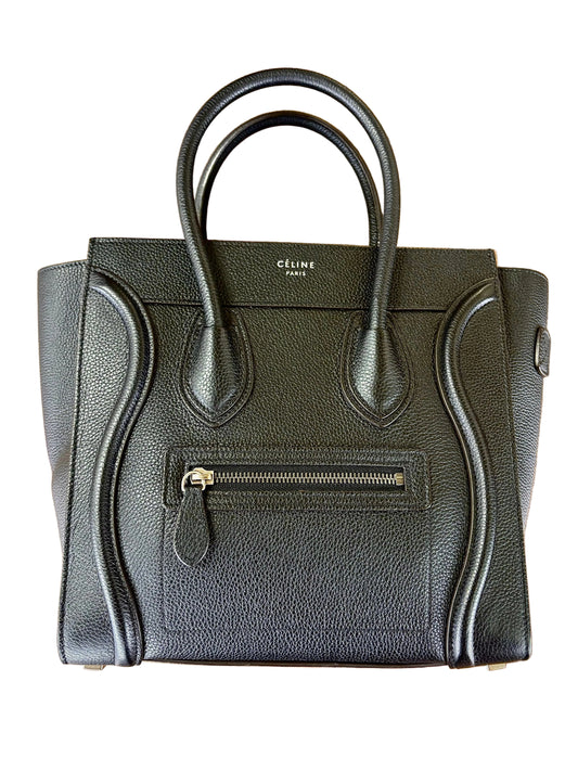 Céline Borsa a mano in pelle Micro Luggage Tote Nero