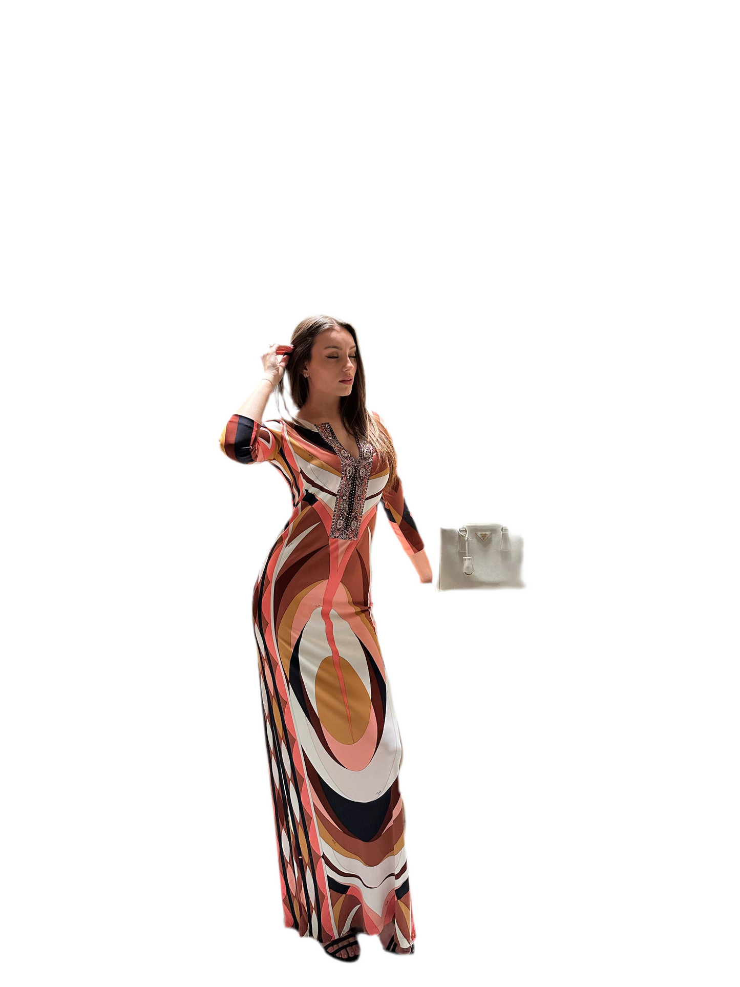 Emilio Pucci abito lungo con ricamo