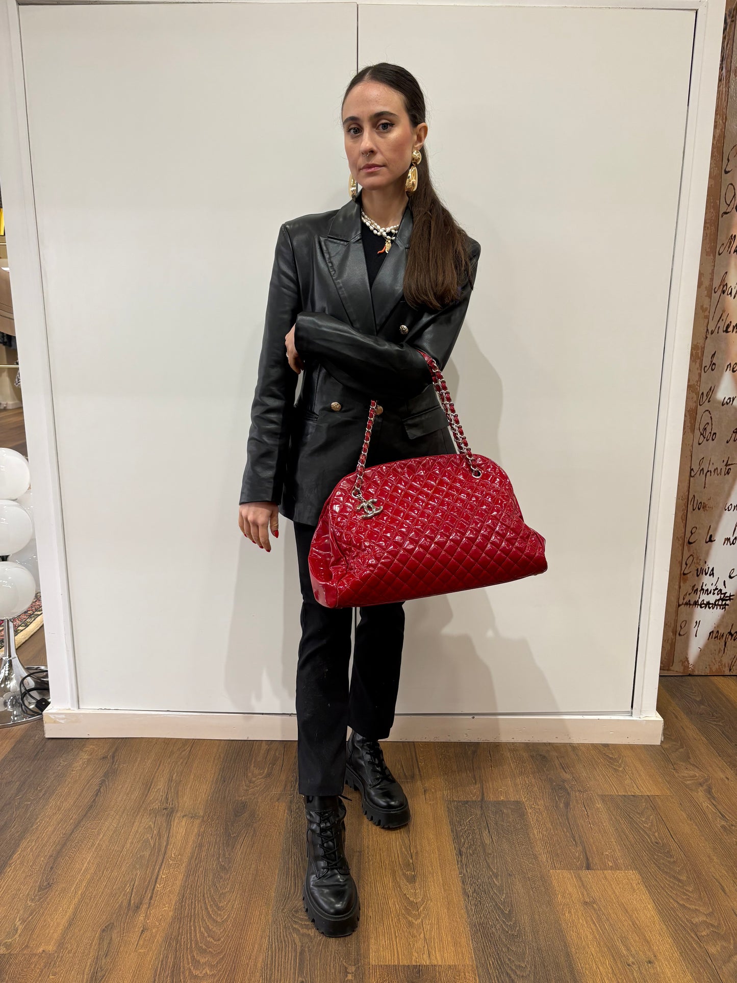 Chanel Mademoiselle in pelle verniciata rossa