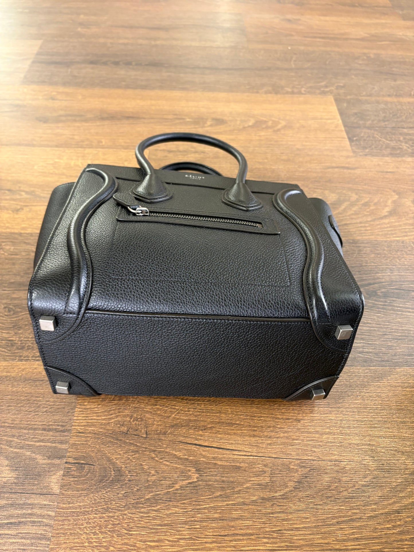 Céline Borsa a mano in pelle Micro Luggage Tote Nero