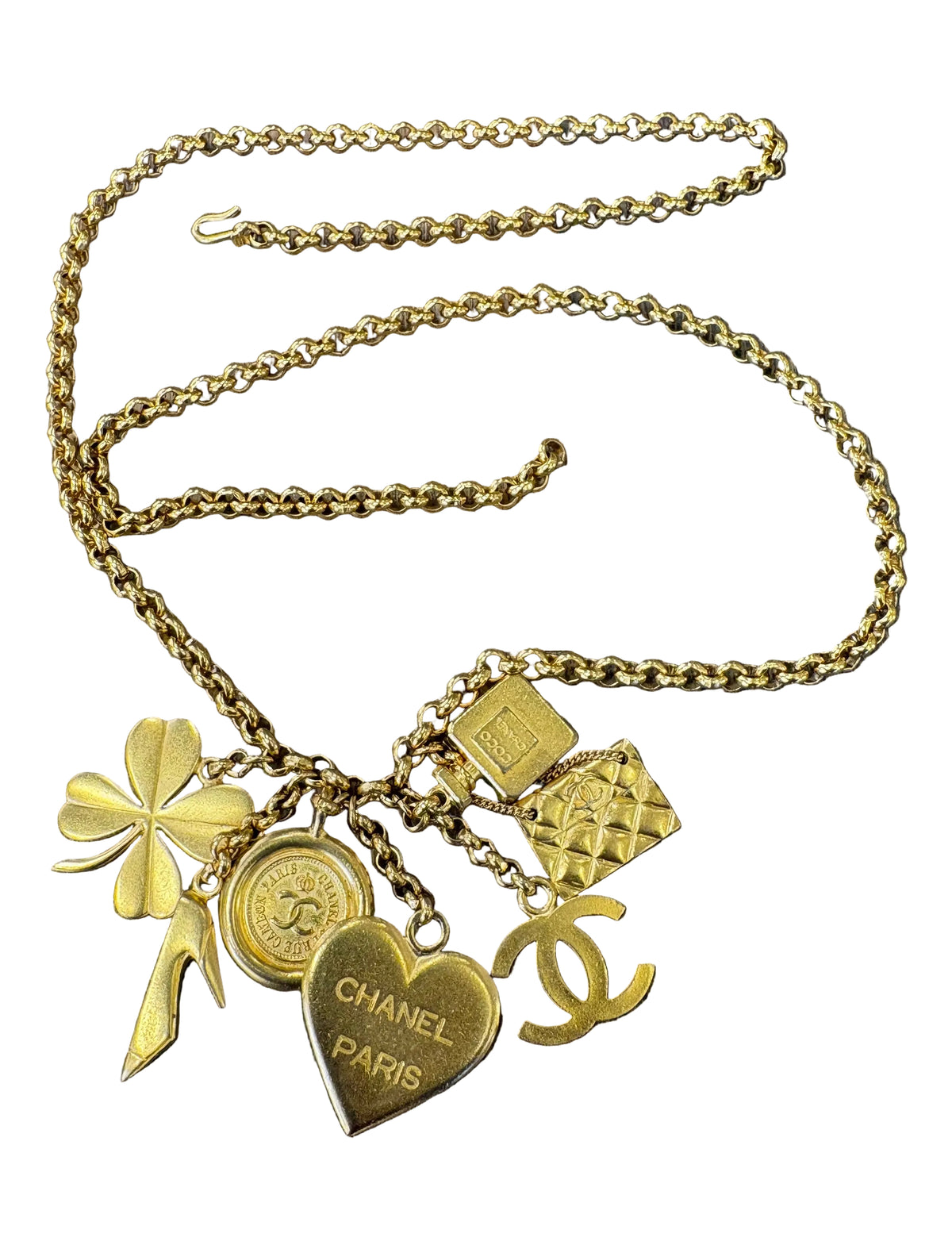 Chanel Cintura a catena con ciondoli portafortuna (Lucky Charms) . Vintage metà anni ‘90