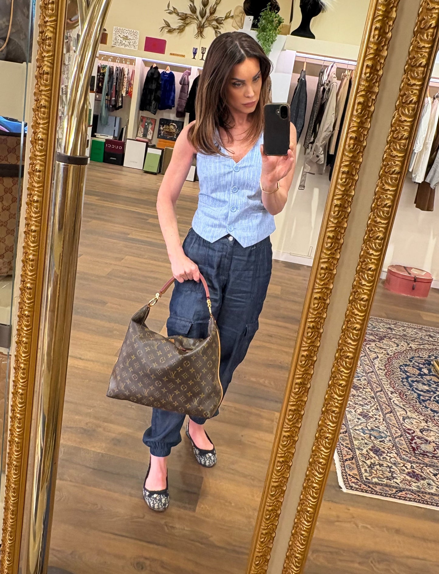 Borsa Hobo Louis Vuitton Sully MM in Tela Monogram