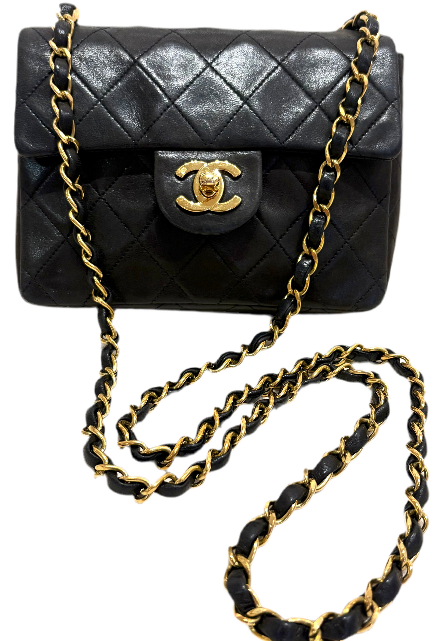 Chanel mini bag in pelle matelasse ‘ nero
