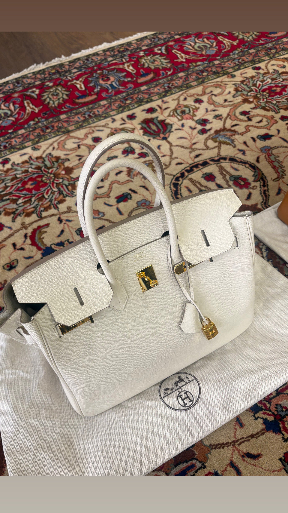 Hermès Birkin 35 colore Craie hardware  gold