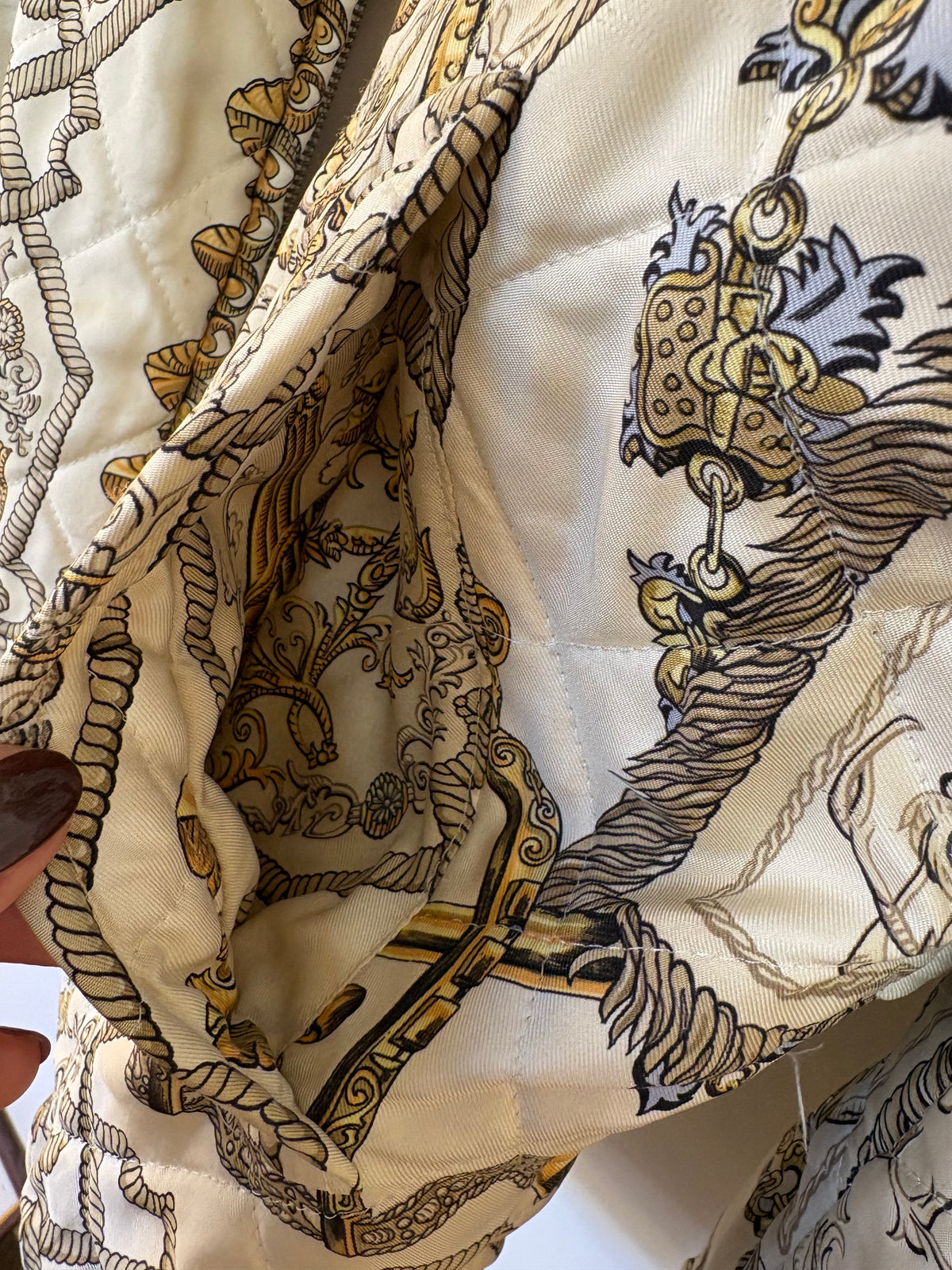 Hermès Bomber Reversibile  "Poste et Cavalerie" dell’illustratore Joachim Metz . Anno1989