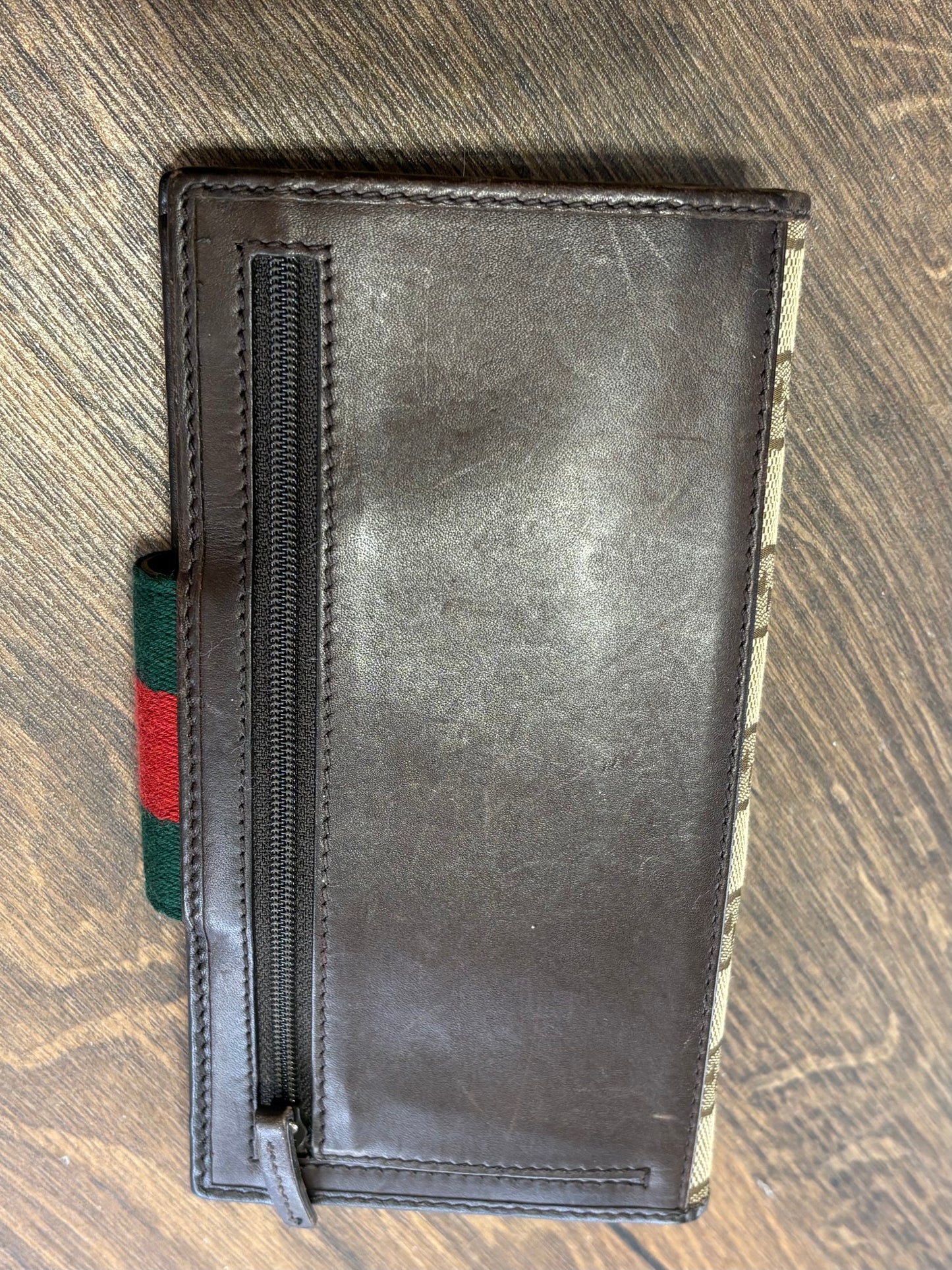 Gucci Continental portafoglio tela GG e fascia web