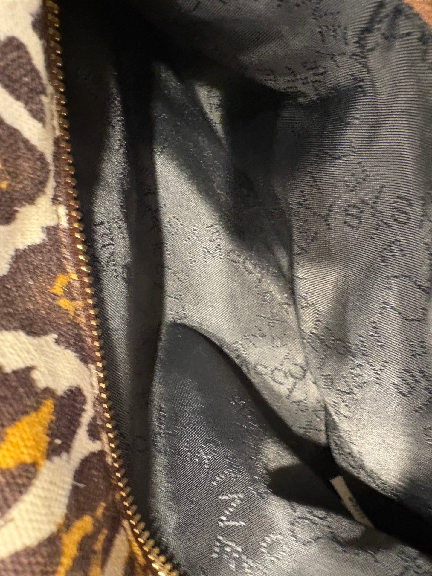 Borsa Stella McCartney Falabella Fold-Over Tote in Tela Canvas Leopardata con Catena Dorata