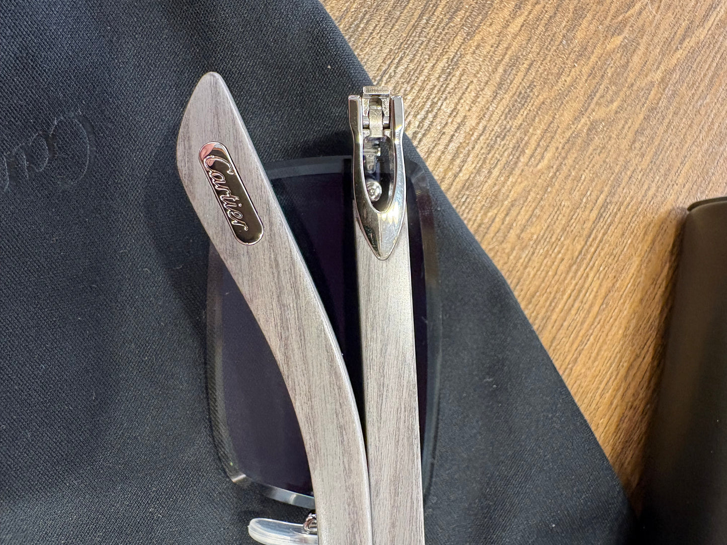 Occhiali da Sole Cartier Décor C - Modello CT0582S Rimless con Aste in Legno Pregiato.Nuovi