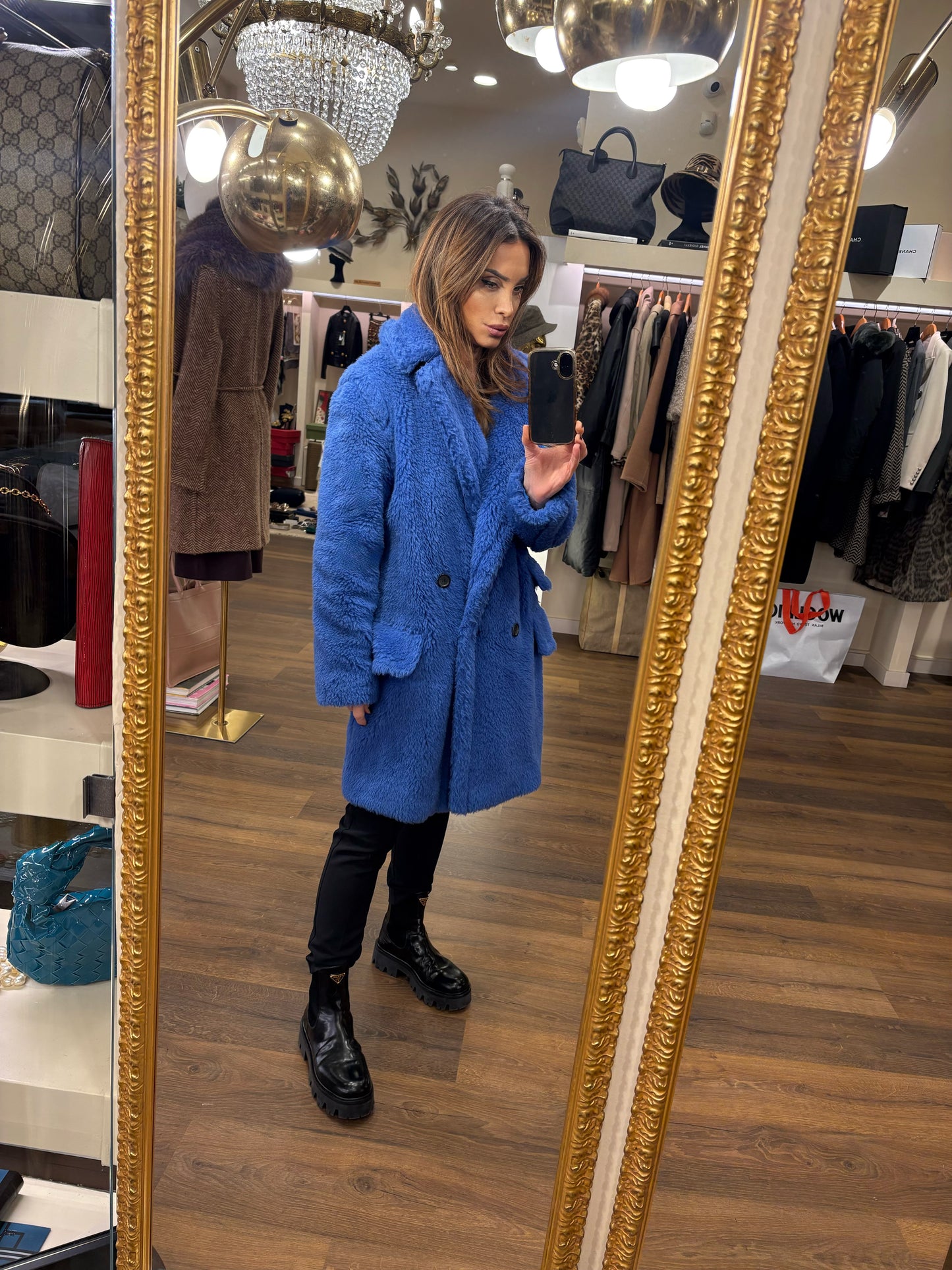 Max Mara cappotto Teddy Bear azzurro 40