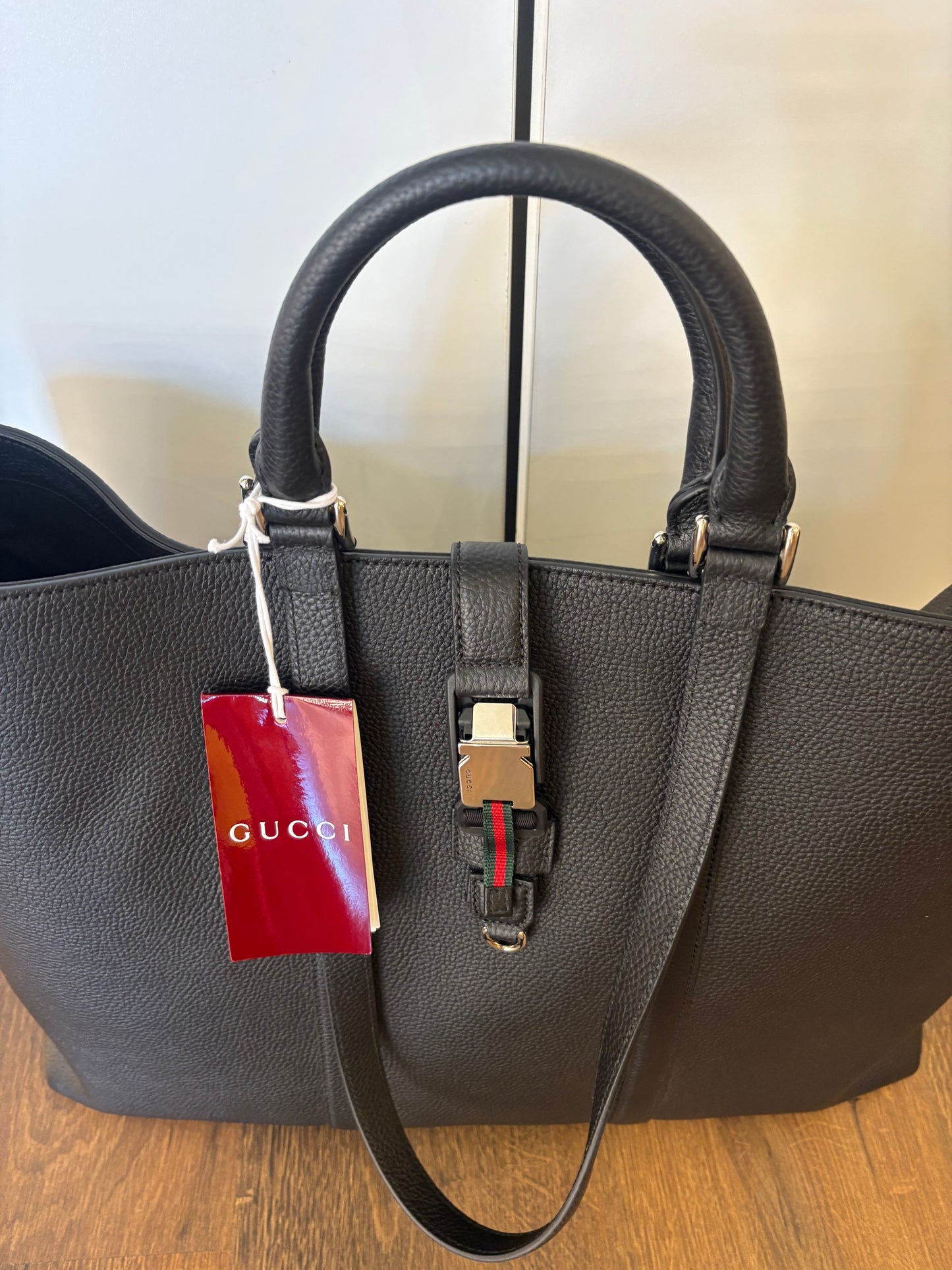 Borsa Tote Gucci Large con Dettaglio Web e Fibbia