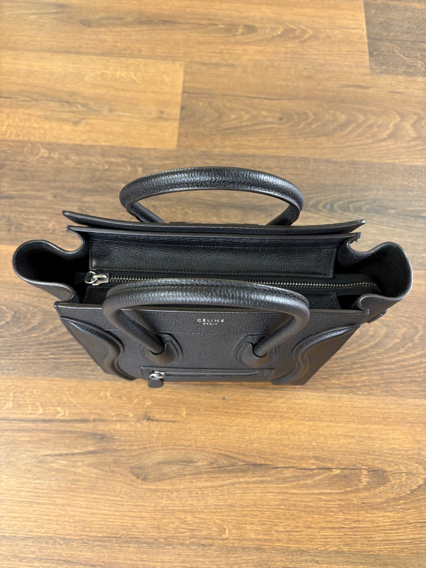 Céline Borsa a mano in pelle Micro Luggage Tote Nero