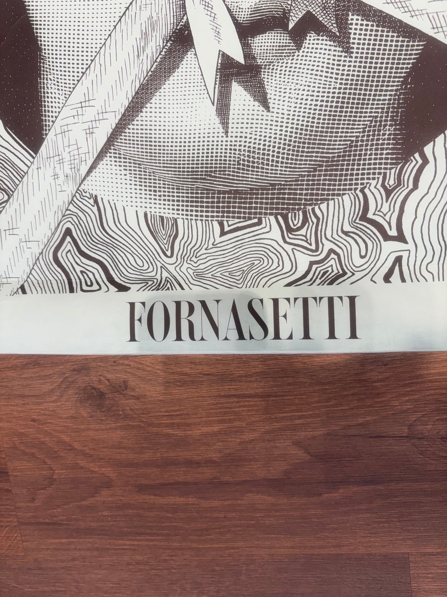 Fornasetti Vassoio Rotondo "Chiavi e Losanghe". Nuovo