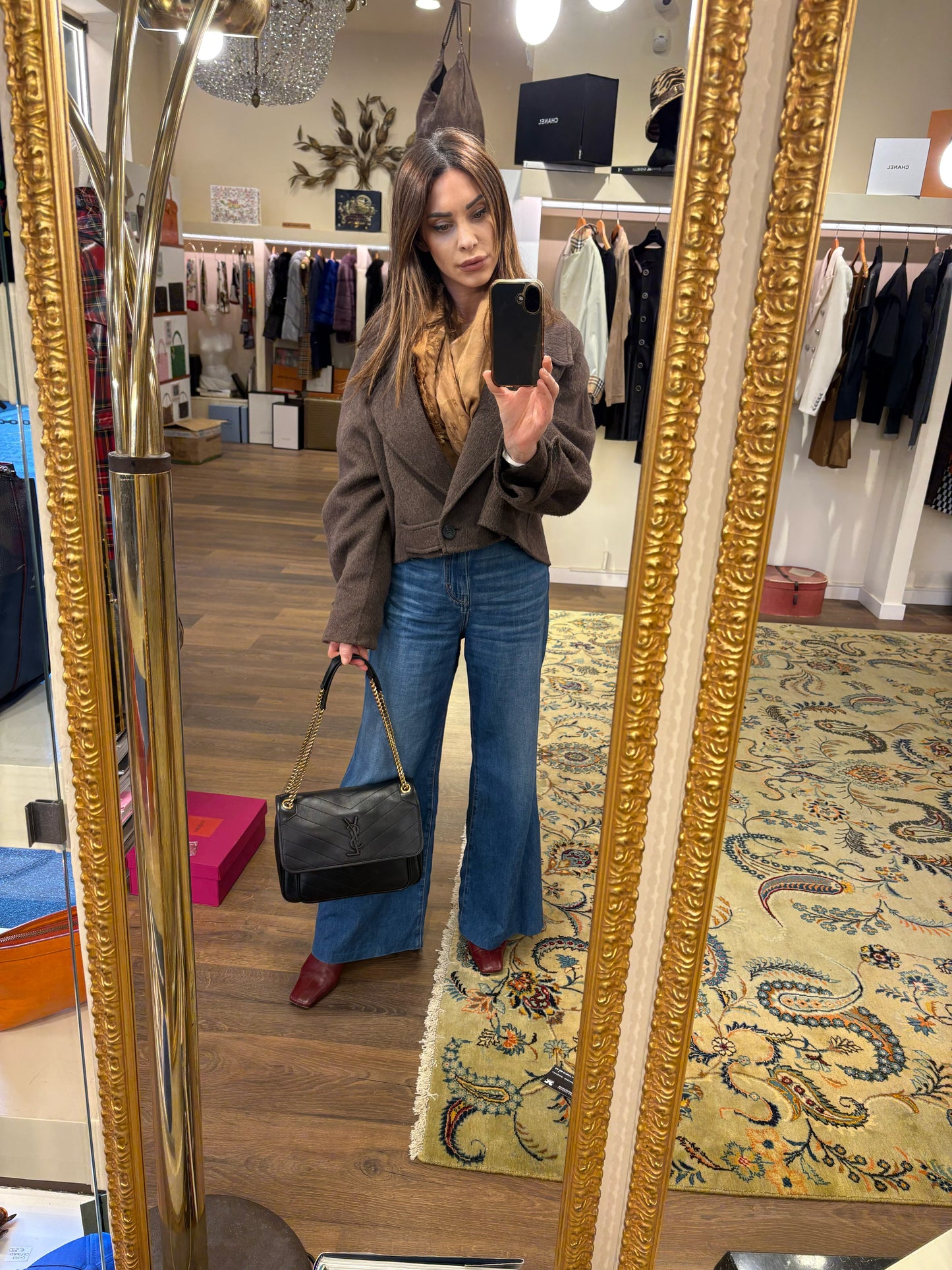 Saint Laurent Niki media in pelle