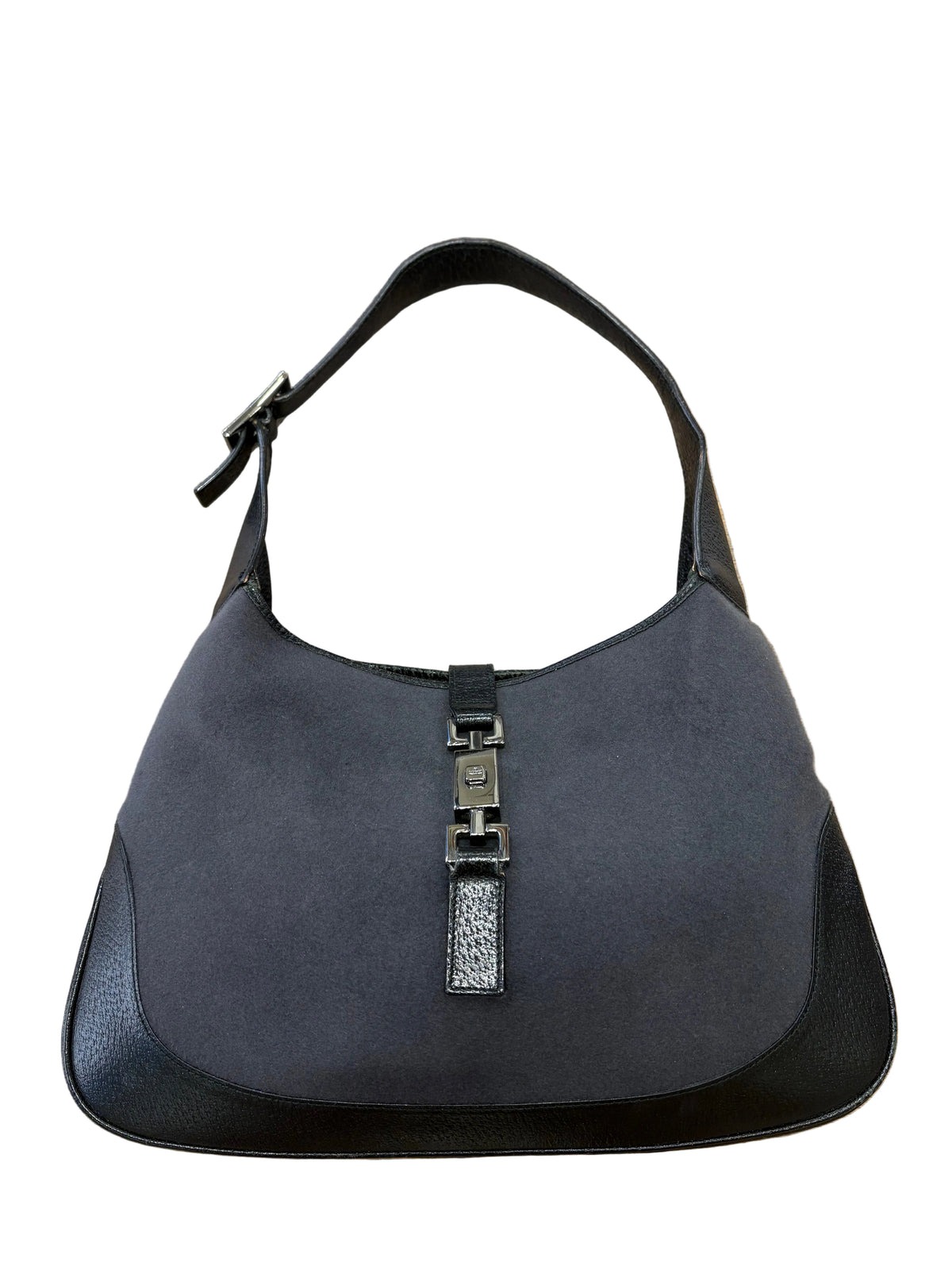 Gucci Jackie ( Tom Ford ) 1999 velluto antracite e pelle nera