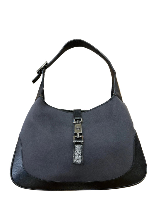 Gucci Jackie ( Tom Ford ) 1999 velluto antracite e pelle nera